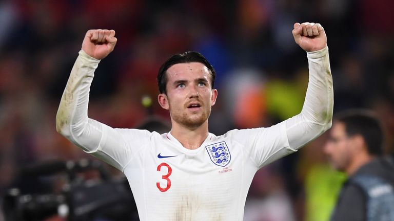 Ben Chilwell during the UEFA Nations League A Group Four match between Spain and England at Estadio Benito Villamarin on October 15, 2018 in Seville, Spain.