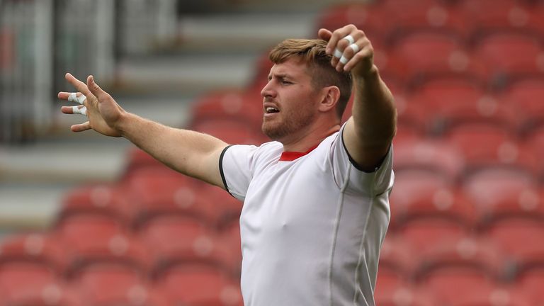 Ben Morgan during the Gloucester training session 