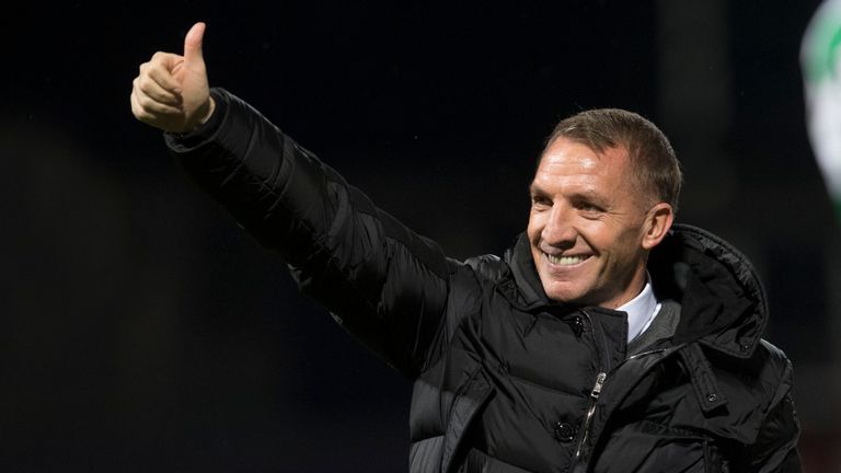 Brendan Rodgers celebrated his 100th Celtic win against Dundee