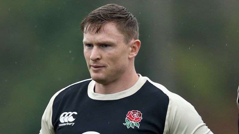 Chris Ashton, looks on during the England training session held at Browns Sport and Leisure Club on October 26, 2018 in Vilamoura, Portugal. 