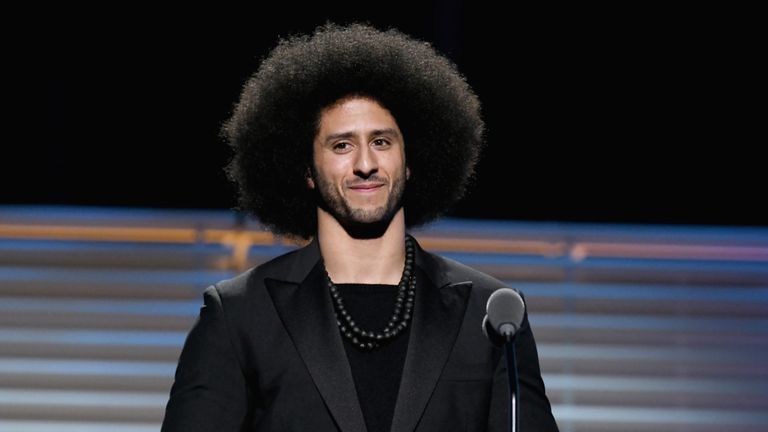 Colin Kaepernick receives the SI Muhammad Ali Legacy Award during Sports Illustrated 2017 Sportsperson of the Year Show on December 5, 2017