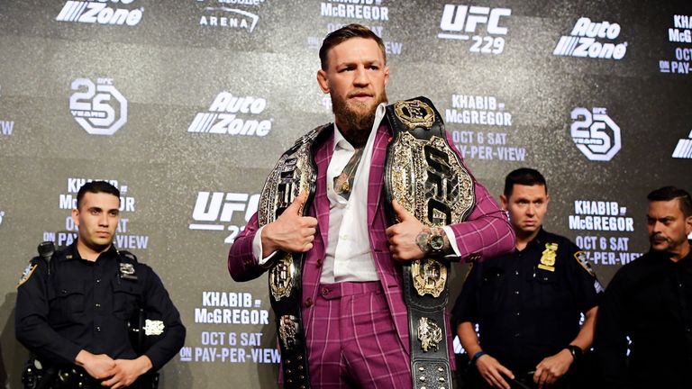 during the UFC 229 Press Conference at Radio City Music Hall on September 20, 2018 in New York City.
