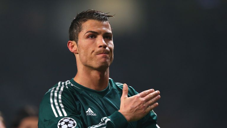 Cristiano Ronaldo during the UEFA Champions League Round of 16 Second leg match between Manchester United and Real Madrid at Old Trafford on March 5, 2013 in Manchester, United Kingdom.