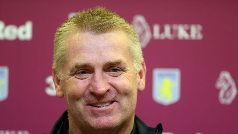 Aston Villa manager Dean Smith during a press conference at Villa Park on October 15, 2018