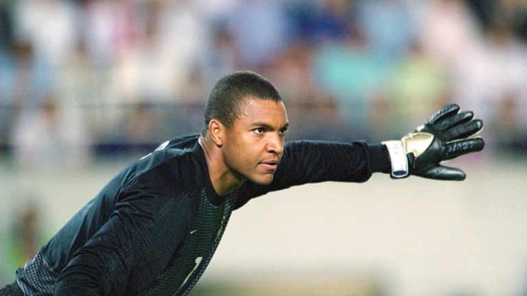 Brazil goalkeeper Dida in action