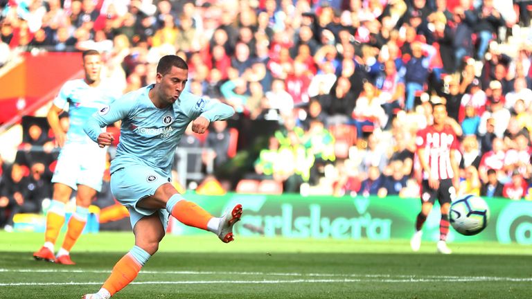 Eden Hazard makes it 1-0 at St Mary's