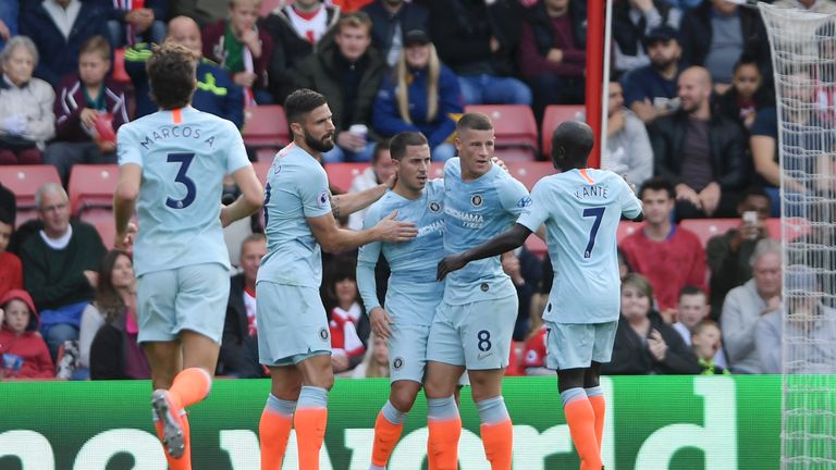  during the Premier League match between Southampton FC and Chelsea FC at St Mary's Stadium on October 7, 2018 in Southampton, United Kingdom.