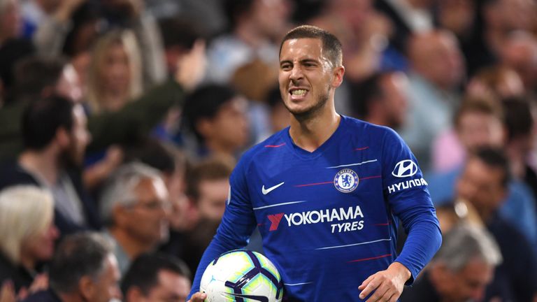 Eden Hazard during the Premier League match between Chelsea FC and Liverpool FC at Stamford Bridge on September 29, 2018 in London, United Kingdom.
