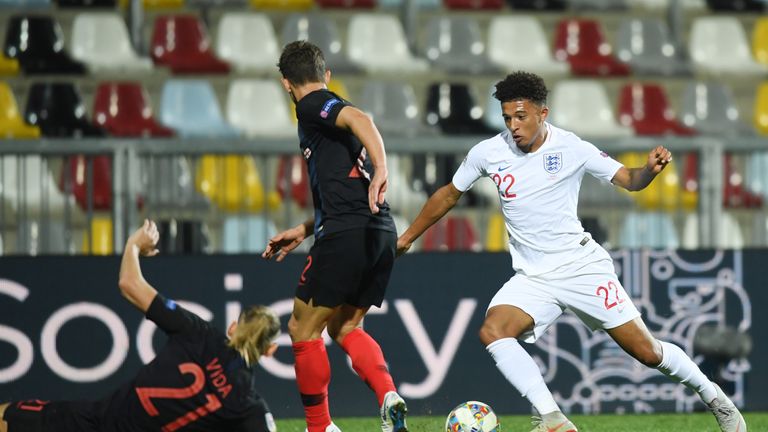 Jadon Sancho enjoyed an impressive England debut from the bench