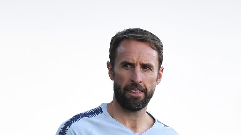 during an England training session ahead of their UEFA Nations League match against Spain at Estadio Benito Villamarin on October 14, 2018 in Seville, Spain.