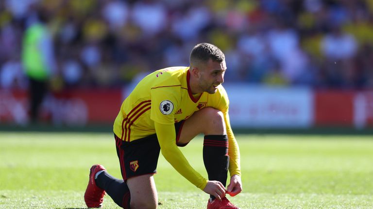 Gerard Deulofeu of Watford during the Premier League match between Watford and Newcastle United at Vicarage Road on May 5, 2018 in Watford, England