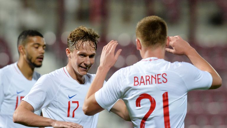  during the 2019 UEFA European Under-21 Championship Qualifier match between Scotland U21 and England U21 at Tynecastle Stadium on October 16, 2018 in Glasgow, Scotland.