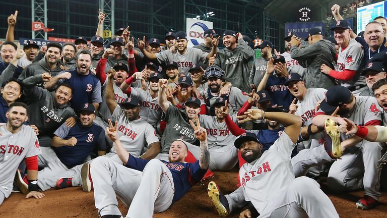 during Game Five of the American League Championship Series at Minute Maid Park on October 18, 2018 in Houston, Texas.