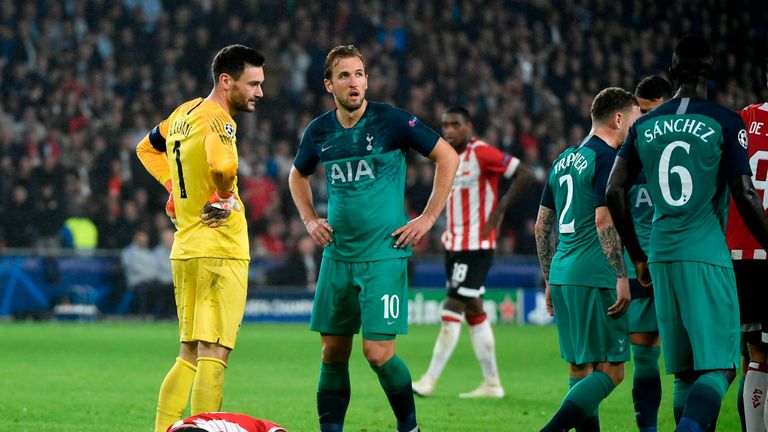 Hugo Lloris and Harry Kane