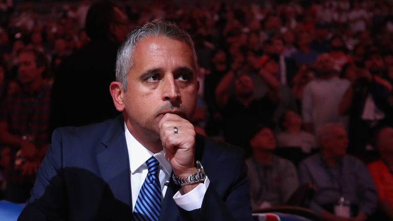 Head coach Igor Kokoskov of the Phoenix Suns sits on the bench before the NBA game against the Dallas Mavericks at Talking Stick Resort Arena on October 17, 2018 in Phoenix, Arizona.