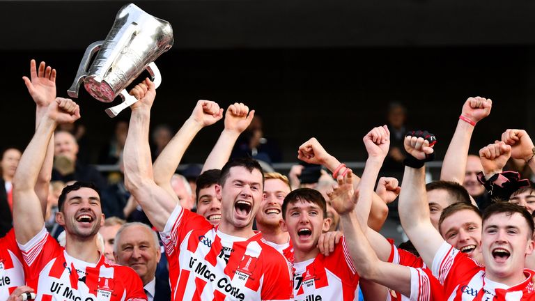 Imokilly captain Seamus Harnedy lifts the cup