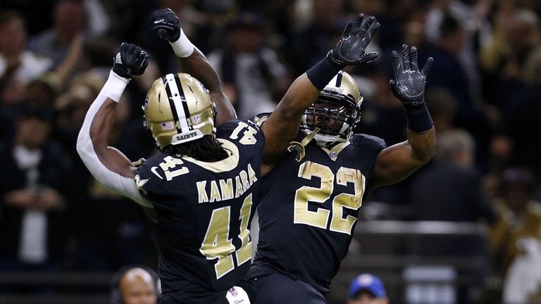 during the second half of the NFC Wild Card playoff game at the Mercedes-Benz Superdome on January 7, 2018 in New Orleans, Louisiana.