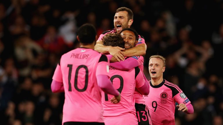 during the FIFA 2018 World Cup  Group F Qualifier between Scotland and Slovakia at Hampden Park on October 5, 2017 in Glasgow, Scotland.