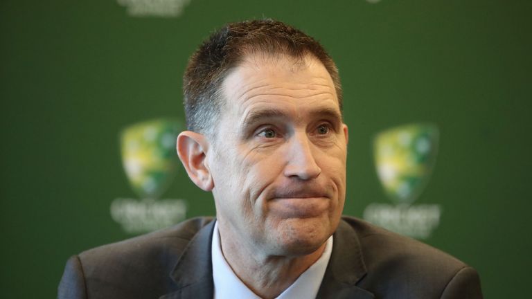 James Sutherland speaks to the media after announcing he'll be standing down as Cricket Australia CEO