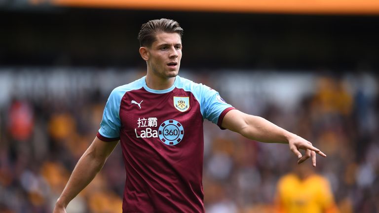 James Tarkowski during the Premier League match between Wolverhampton Wanderers and Burnley FC at Molineux on September 16, 2018 in Wolverhampton, United Kingdom.