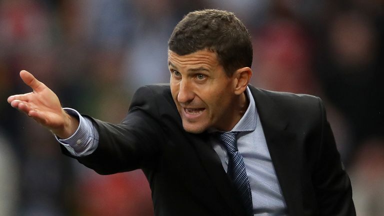 Watford head coach Javi Gracia looks on during the Premier League match between Watford FC and Manchester United at Vicarage Road on September 15, 2018 in Watford, United Kingdom.