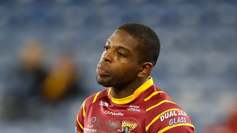Huddersfield Giants' Jermaine McGillvary in action against St Helens, during the Betfred Super League match at The John Smith's Stadium, Huddersfield.                                                                                                                                                                                                                                                                                         