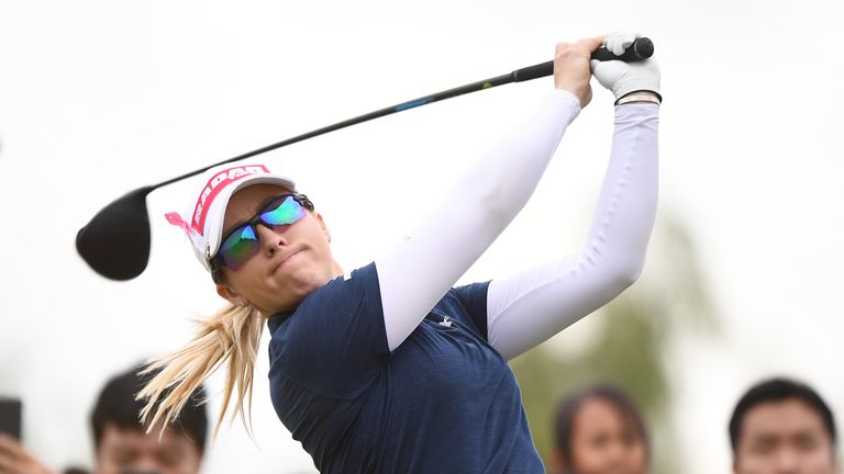 during round four of the Buick LPGA Shanghai 2018 at Shanghai Qizhong Garden Golf Club on October 21, 2018 in Shanghai, China.