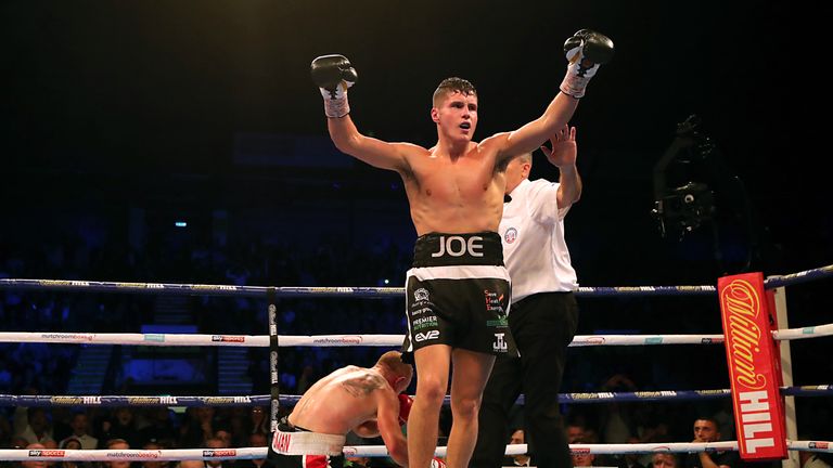 Joseph Laws celebrates winning the Welterweight Contest against Chris Truman at Metro Radio Arena, Newcastle. PRESS ASSOCIATION Photo. Picture date: Saturday October 13, 2018. See PA story BOXING Newcastle. Photo credit should read: Richard Sellers/PA Wire