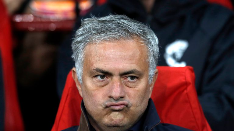 Manchester United manager Jose Mourinho during the UEFA Champions League, Group H match against Valencia