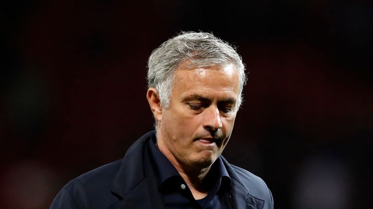 Manchester United manager Jose Mourinho during the UEFA Champions League, Group H match against Valencia at Old Trafford