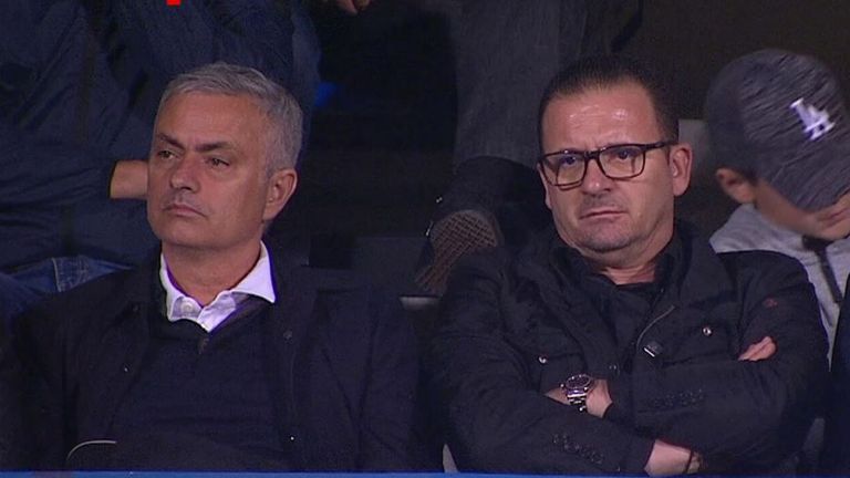 Jose Mourinho was at Serbia's win over Montenegro