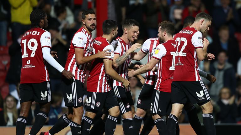 during the Sky Bet Championship match between Brentford and Birmingham City at Griffin Park on October 2, 2018 in Brentford, England.
