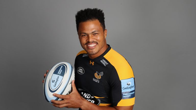 of Wasps poses for a portrait during the Wasps squad photo call for the 2018-19 Gallagher Premiership Rugby season held at the Ricoh Arena on August 14, 2018 in Coventry, England.