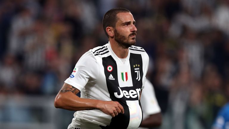 Leonardo Bonucci of Juventus reacts during the Srie A match between Juventus and SSC Napoli at Allianz Stadium on September 29