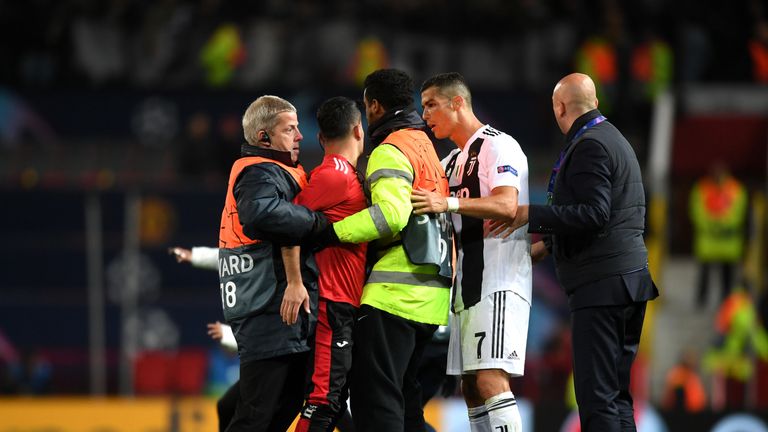 Three people invaded the pitch during Manchester United's loss to Juventus on Tuesday