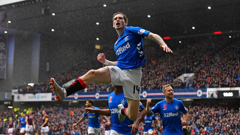 Ryan Kent celebrates giving Rangers the perfect tart at Ibrox on Sunday