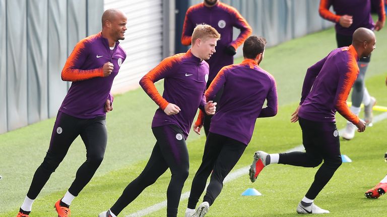 Kevin de Bruyne returns to training at the Manchester City Football Academy
