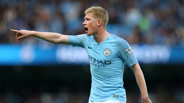 Kevin De Bruyne in action for Manchester City at home to Burnley following his return from injury