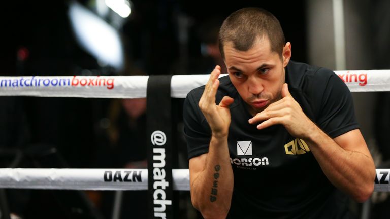 October 17, 2018; Boston, MA, USA; Scott Quigg works out at Everybody Fights in Boston, MA for her upcoming fight on Saturday, October 20, 2018 at the TD Garden.  Mandatory Credit: Ed Mulholland/Matchroom Boxing USA