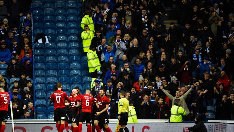 Kilmarnock's Greg Stewart celebrates after making it 1-1 v Rangers, Scottish Premiership