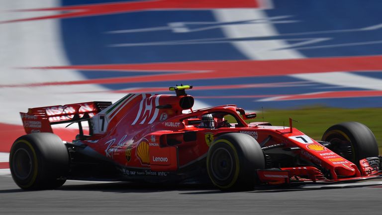 Kimi Raikkonen of Finland driving the (7) Scuderia Ferrari SF71H on track during the United States Formula One Grand Prix at Circuit of The Americas on October 21, 2018 in Austin, United States