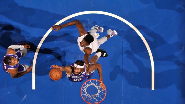 Willie Cauley-Stein #00 of the Sacramento Kings shoots the ball against the Orlando Magic on October 30, 2018 at Amway Center in Orlando, Florida.