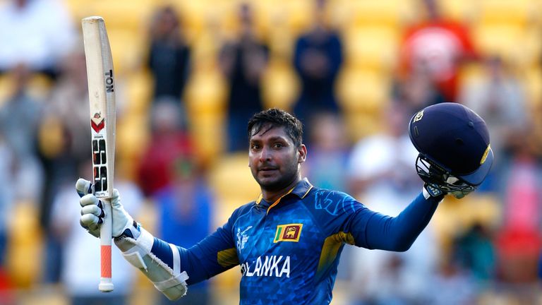 during the 2015 ICC Cricket World Cup match between England and Sri Lanka at Wellington Regional Stadium on March 1, 2015 in Wellington, New Zealand.