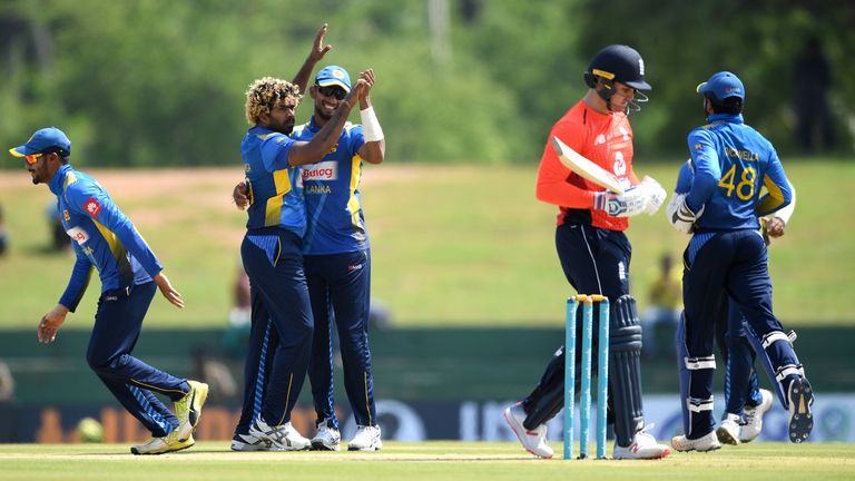 Lasith Malinga during the 2nd One Day International match between Sri Lanka and England at Rangiri Dambulla International Stadium on October 13, 2018 in Dambulla, Sri Lanka