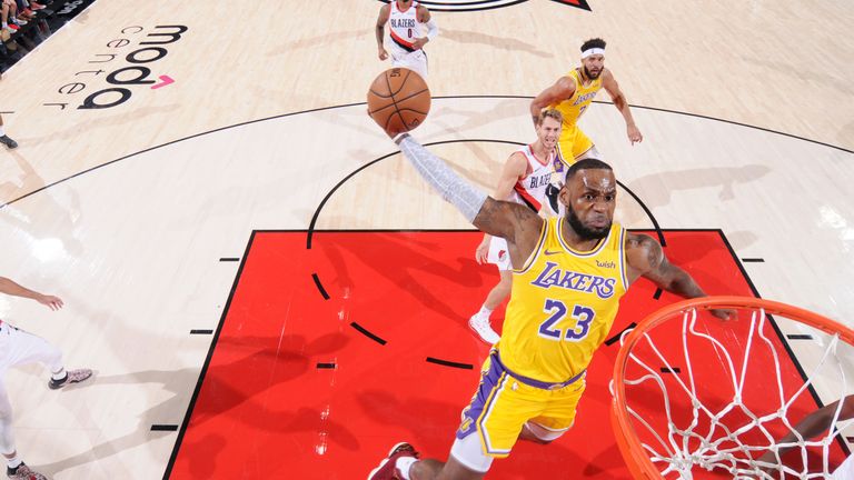 The Best Of The Action As Lebron James Made His Los Angeles Lakers Debut Nba News Sky Sports