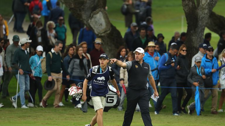 during the completion of the weather affected second round of the Andalucia Valderrama Masters at Real Club Valderrama on October 20, 2018 in Cadiz, Spain.