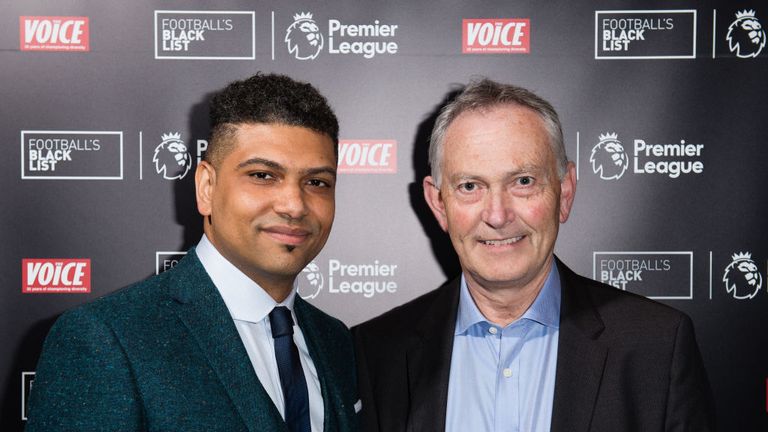Football Black List co-founder Leon Mann and Premier League executive chairman Richard Scudamore