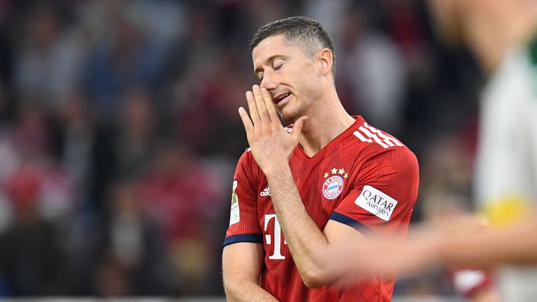 Robert Lewandowski shows his dejection as Bayern Munich fall to a shock defeat