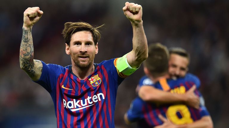 Lionel Messi put Barcelona 3-1 up immediately after Harry Kane&#39;s goal