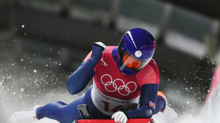 Lizzy Yarnold during the Women's Skeleton on day eight of the PyeongChang 2018 Winter Olympic Games at Olympic Sliding Centre on February 17, 2018 in Pyeongchang-gun, South Korea.